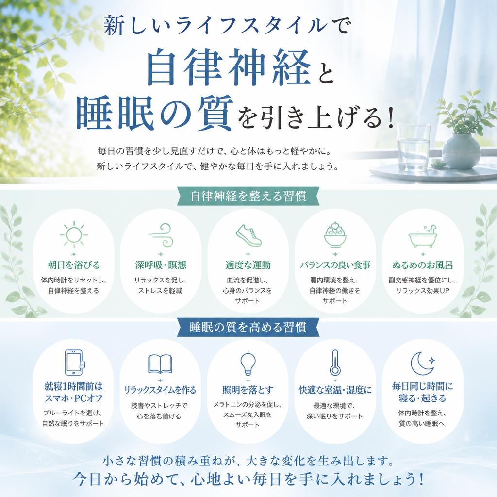 新しいライフスタイルで自律神経と睡眠の質を引き上げる！