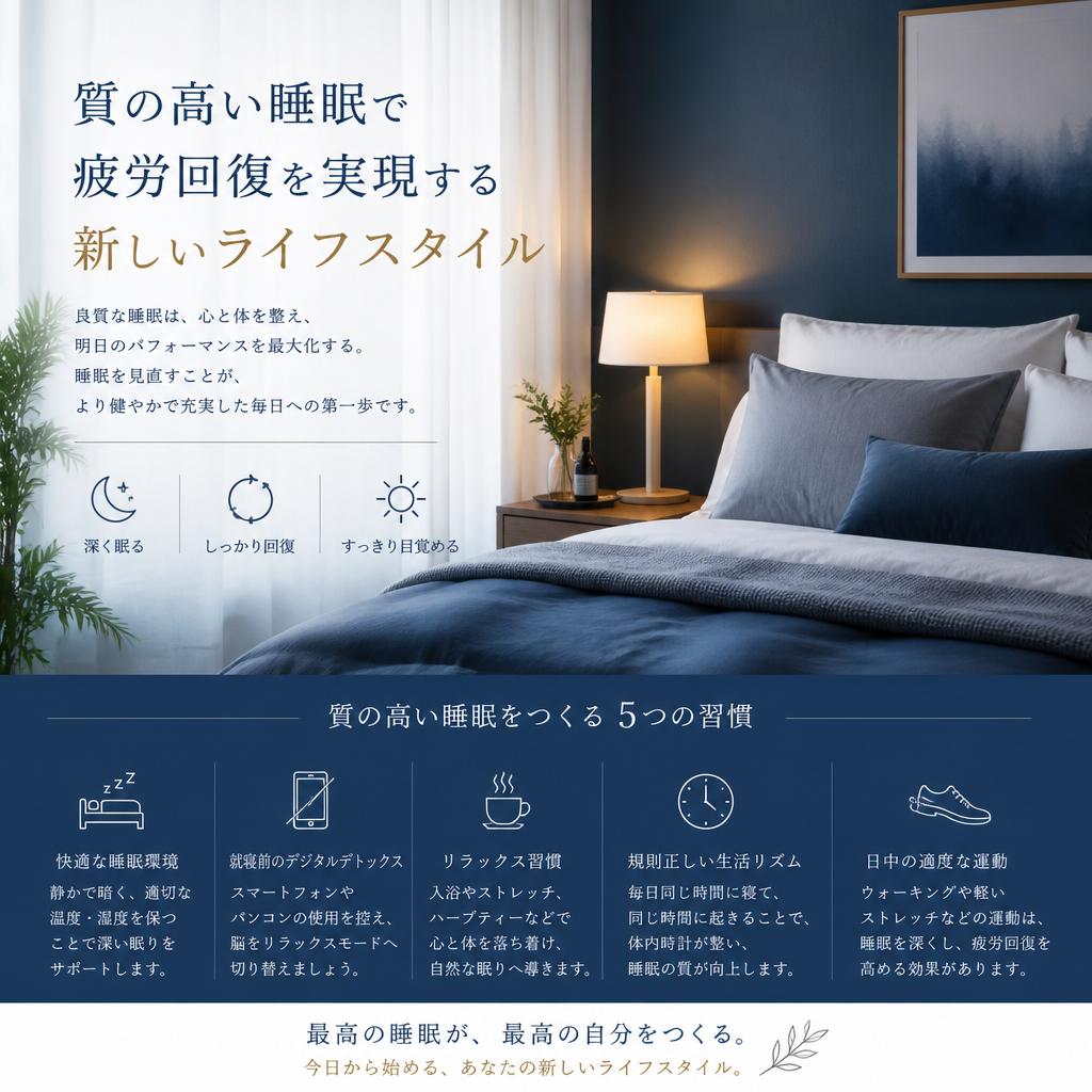 質の高い睡眠で疲労回復を実現する新しいライフスタイル