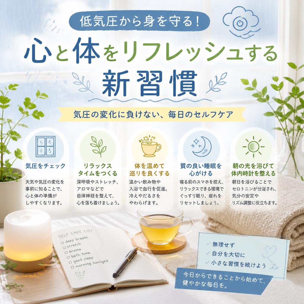低気圧から身を守る！心と体をリフレッシュする新習慣